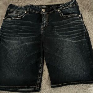 Silver Suki Fluid Denim Shorts Excellent Condition